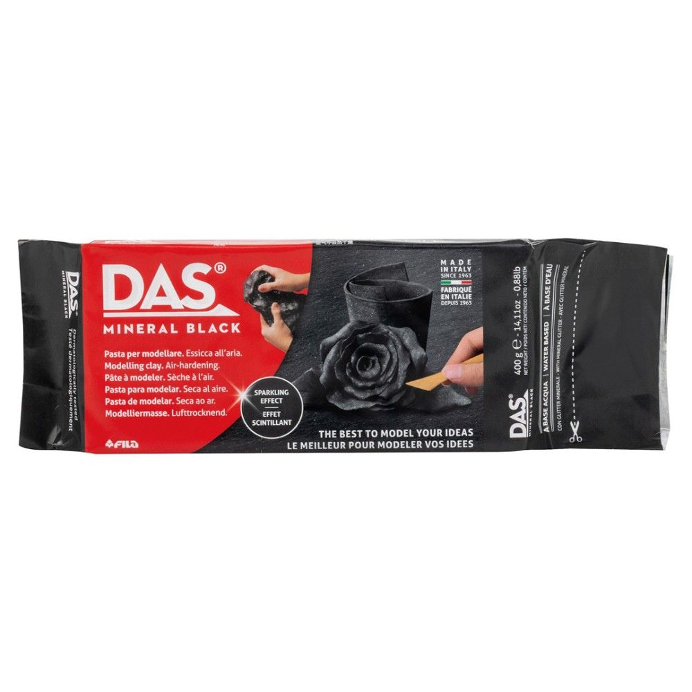 Самосъхнеща глина DAS Mineral Black, 400 г, черна