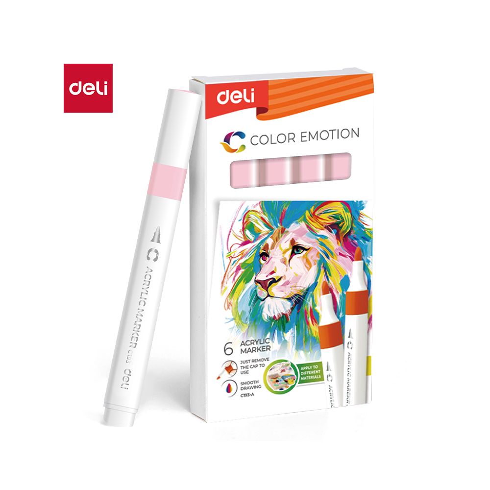 Акрилен маркер Deli Color Emotion EC193A, объл връх, Baby Pink