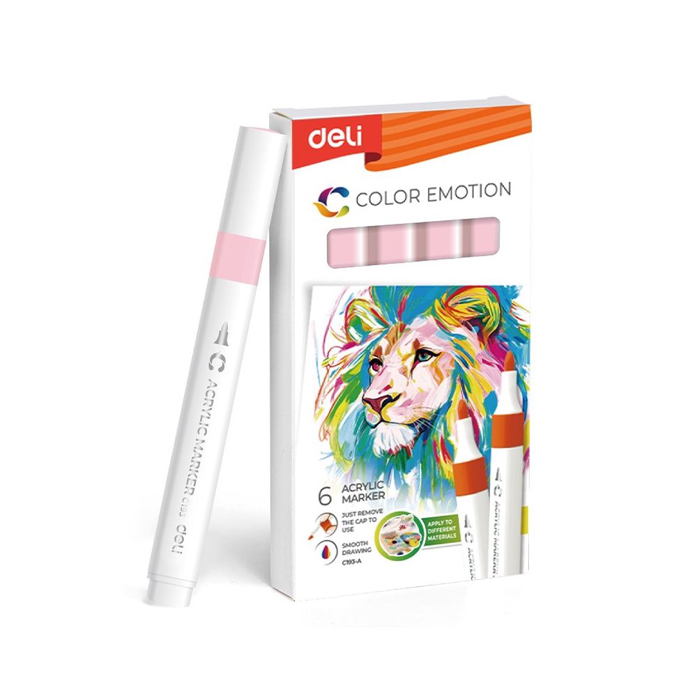 Акрилен маркер Deli Color Emotion EC193A, объл връх, Baby Pink