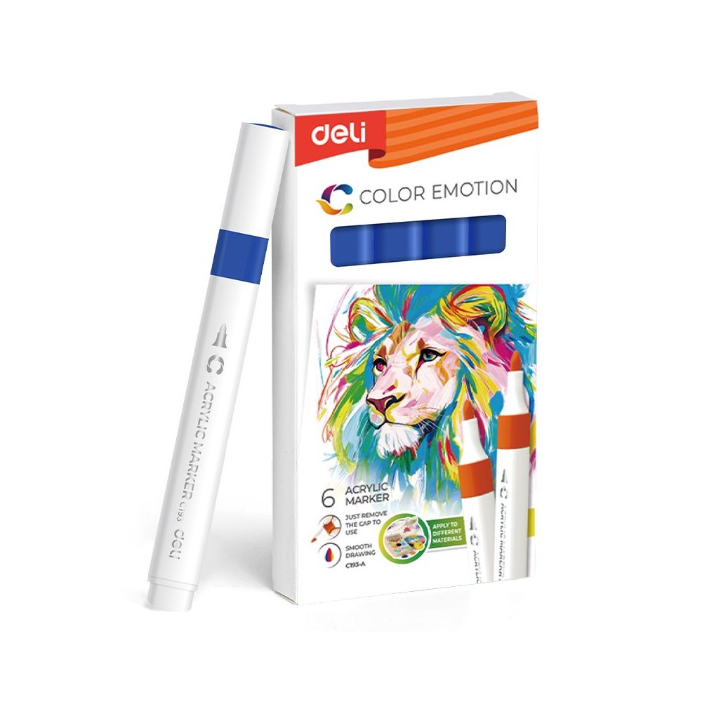 Акрилен маркер Deli Color Emotion EC193A, объл връх, Blue