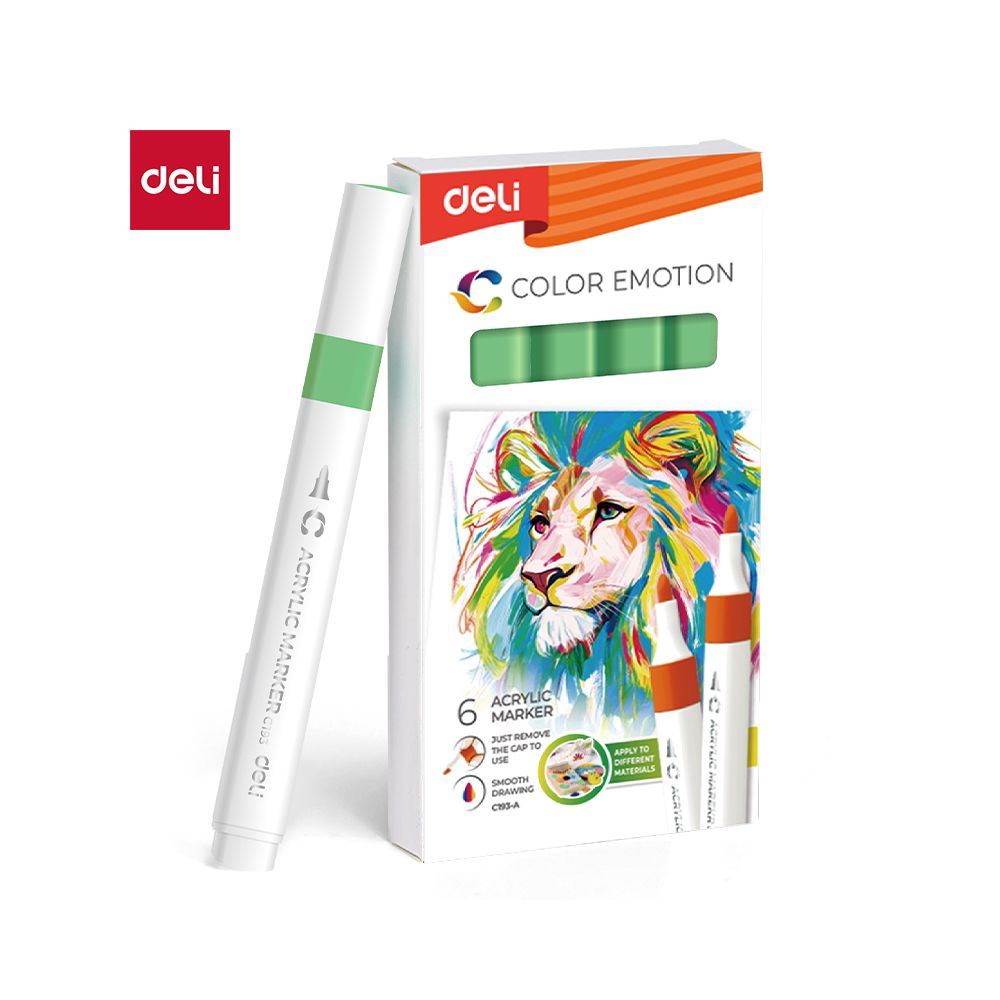 Акрилен маркер Deli Color Emotion EC193A, объл връх, Bright Green