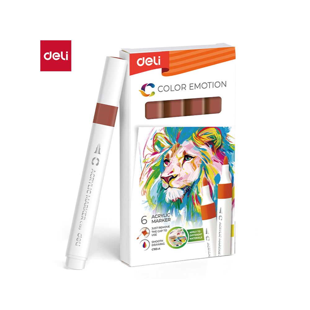 Акрилен маркер Deli Color Emotion EC193A, объл връх, Brown