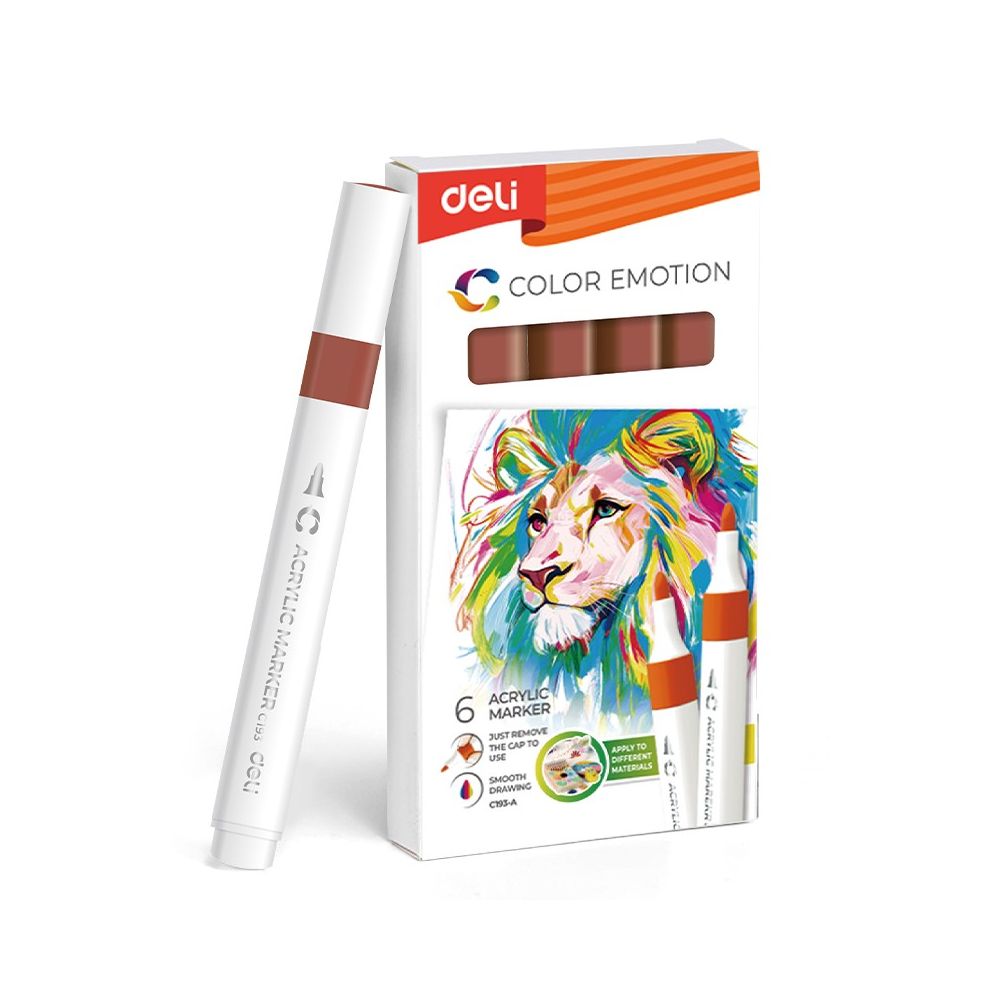 Акрилен маркер Deli Color Emotion EC193A, объл връх, Brown Акрилен маркер Deli Color Emotion EC193A, объл връх, Brown