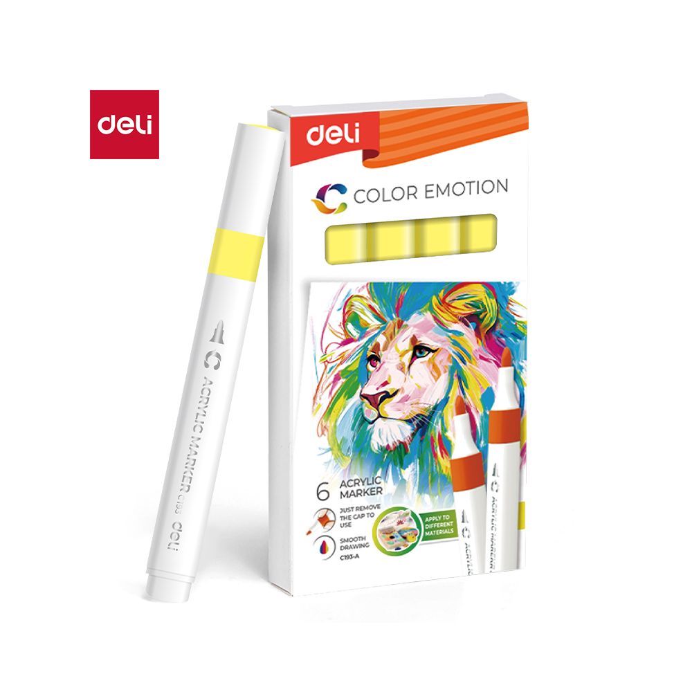 Акрилен маркер Deli Color Emotion EC193A, объл връх, Canary Yellow