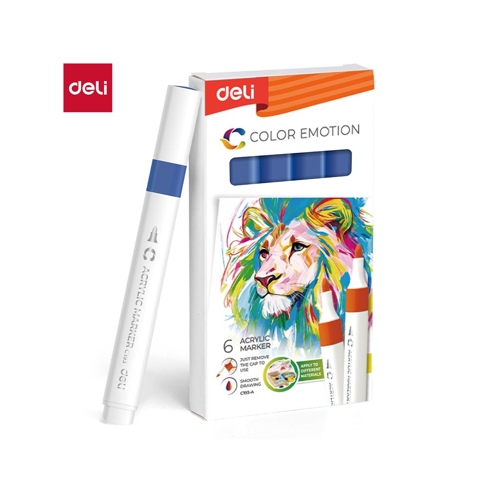 Акрилен маркер Deli Color Emotion EC193A, объл връх, Dark Blue