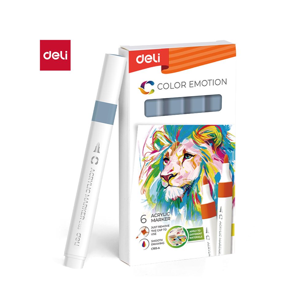 Акрилен маркер Deli Color Emotion EC193A, объл връх, Dark Gray