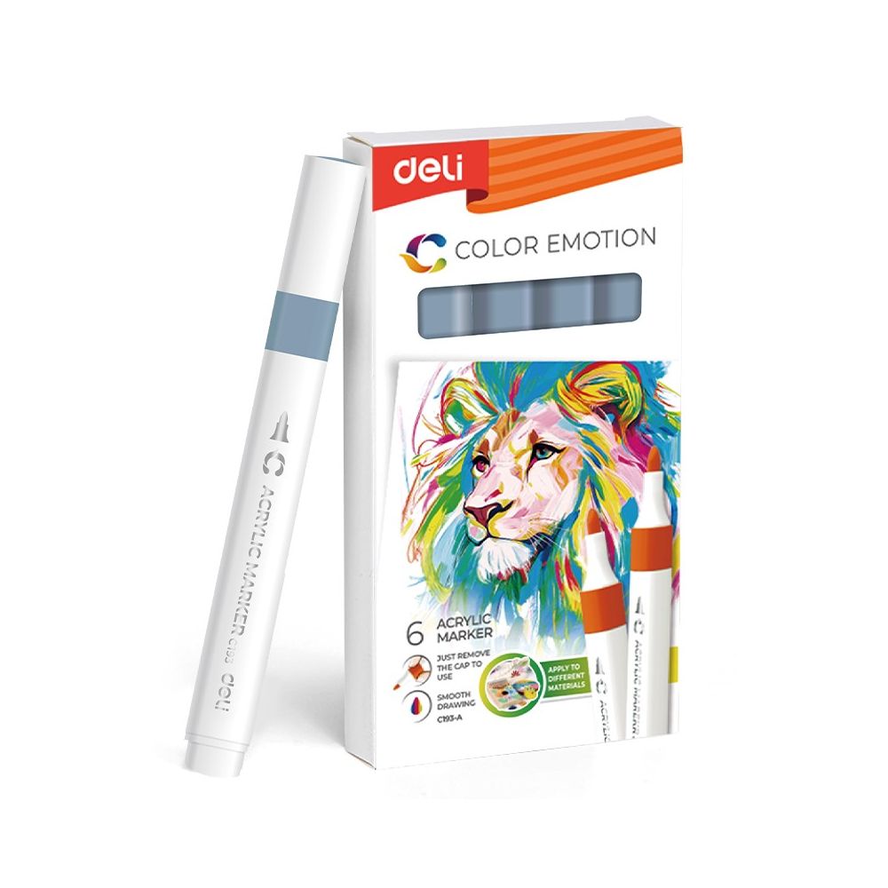 Акрилен маркер Deli Color Emotion EC193A, объл връх, Dark Gray