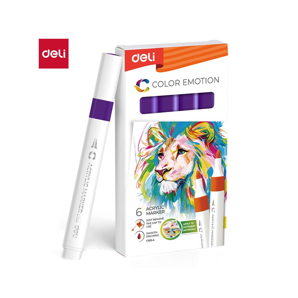 Акрилен маркер Deli Color Emotion EC193A, объл връх, Dark Violet