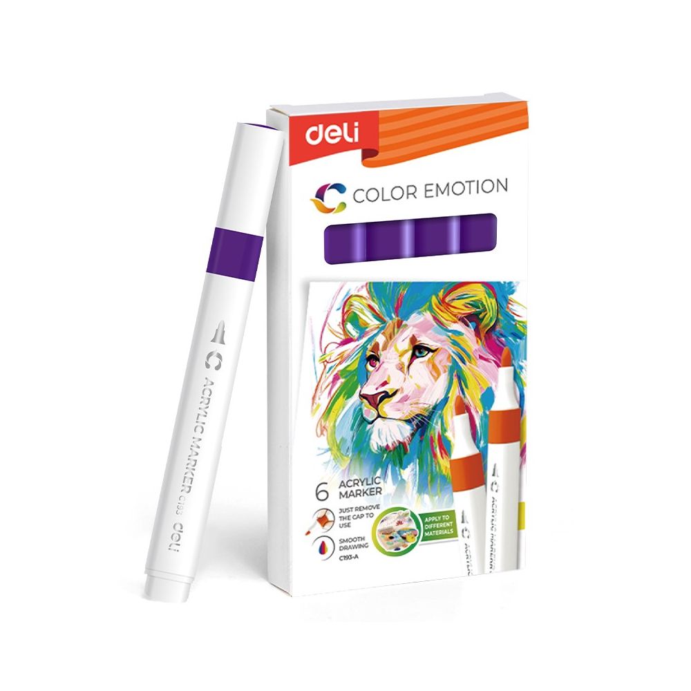 Акрилен маркер Deli Color Emotion EC193A, объл връх, Dark Violet