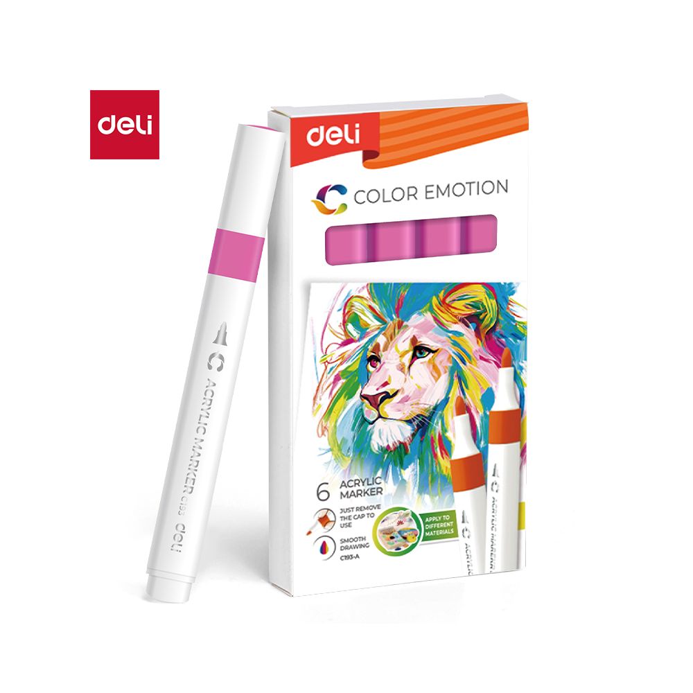 Акрилен маркер Deli Color Emotion EC193A, объл връх, Deep Pink