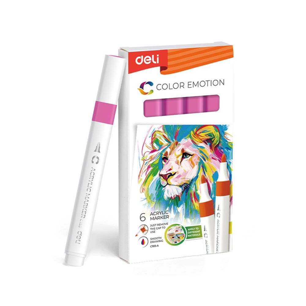 Акрилен маркер Deli Color Emotion EC193A, объл връх, Deep Pink