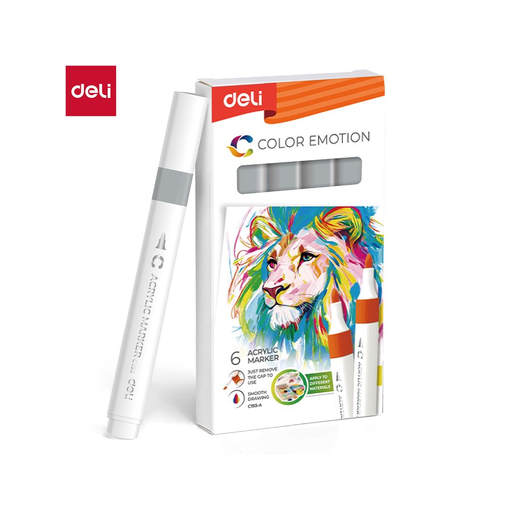 Акрилен маркер Deli Color Emotion EC193A, объл връх, Gray