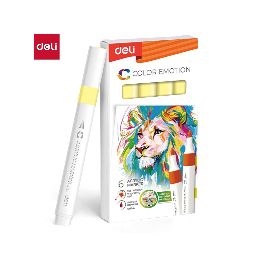 Акрилен маркер Deli Color Emotion EC193A, объл връх, Lemon Yellow