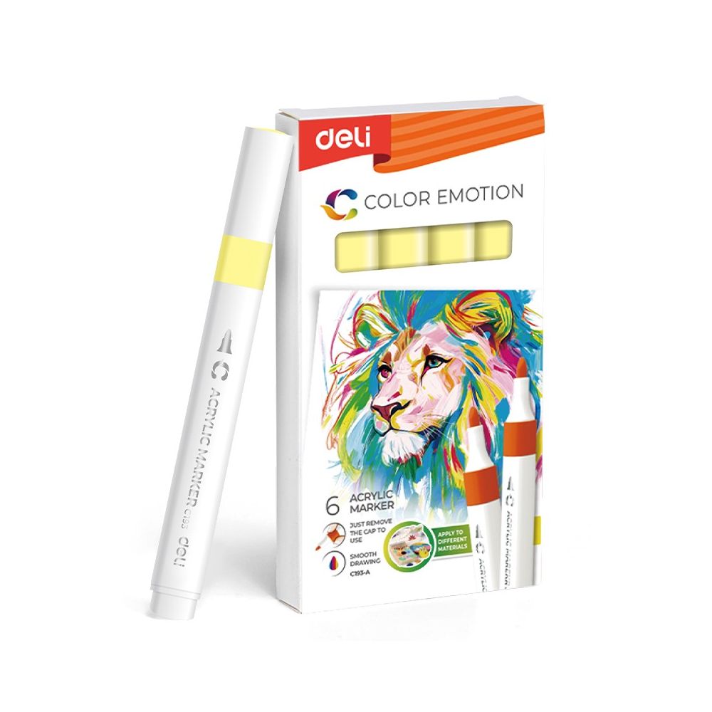 Акрилен маркер Deli Color Emotion EC193A, объл връх, Lemon Yellow