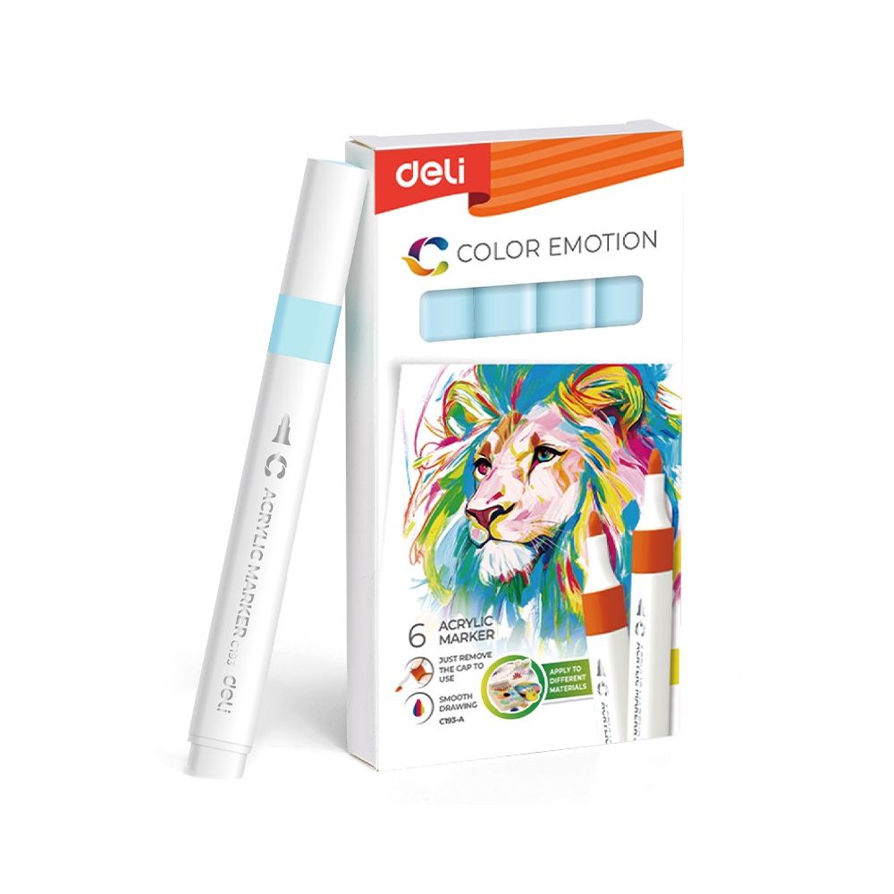 Акрилен маркер Deli Color Emotion EC193A, объл връх, Light Blue