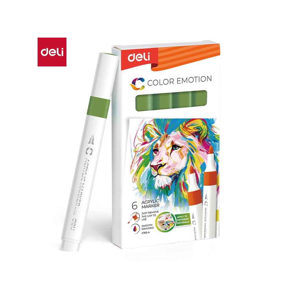 Акрилен маркер Deli Color Emotion EC193A, объл връх, Moss Green