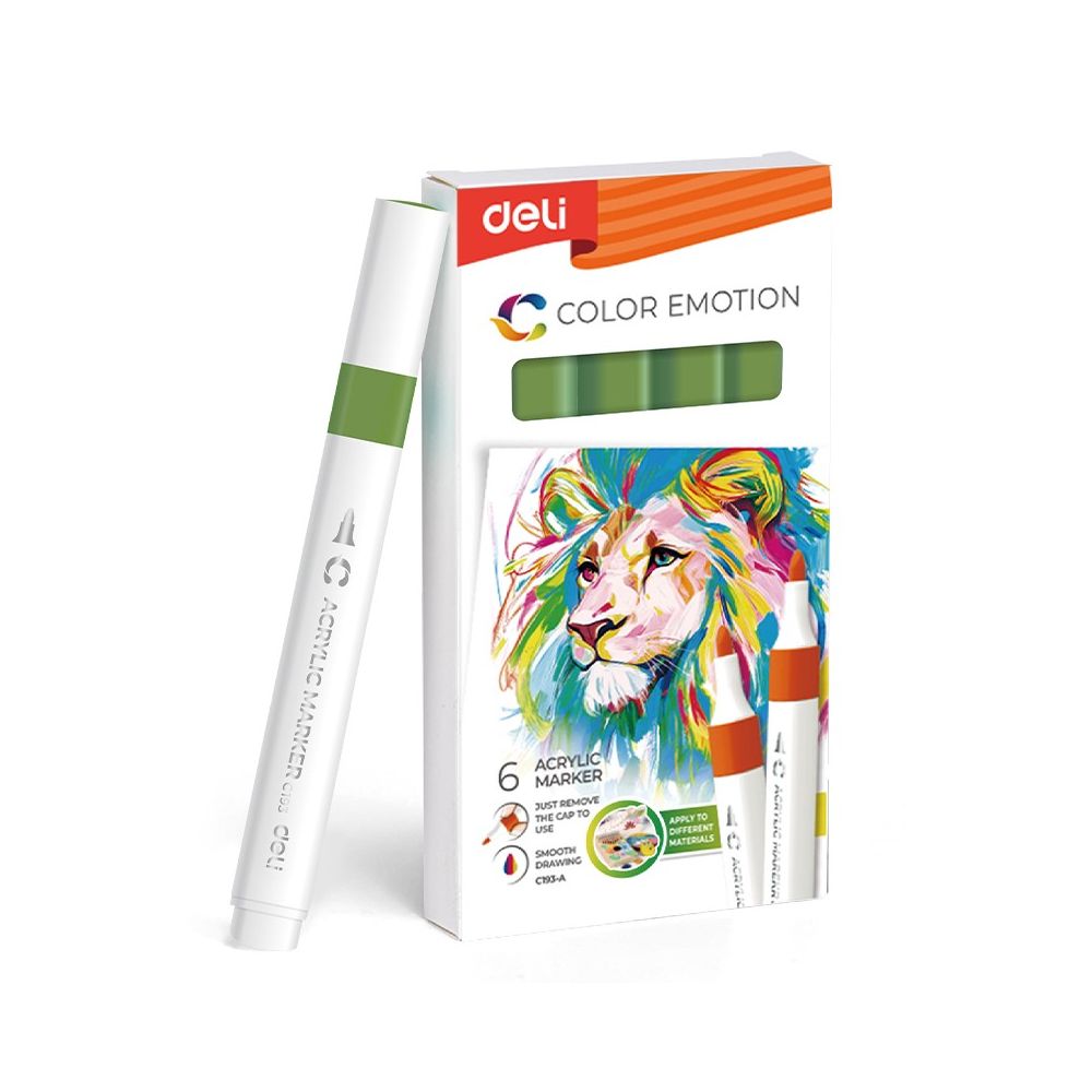 Акрилен маркер Deli Color Emotion EC193A, объл връх, Moss Green
