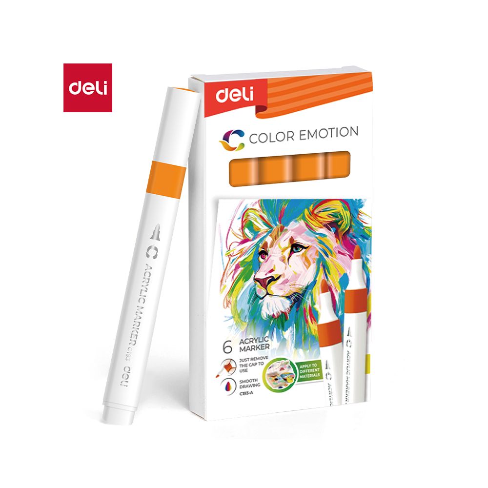 Акрилен маркер Deli Color Emotion EC193A, объл връх, Orange