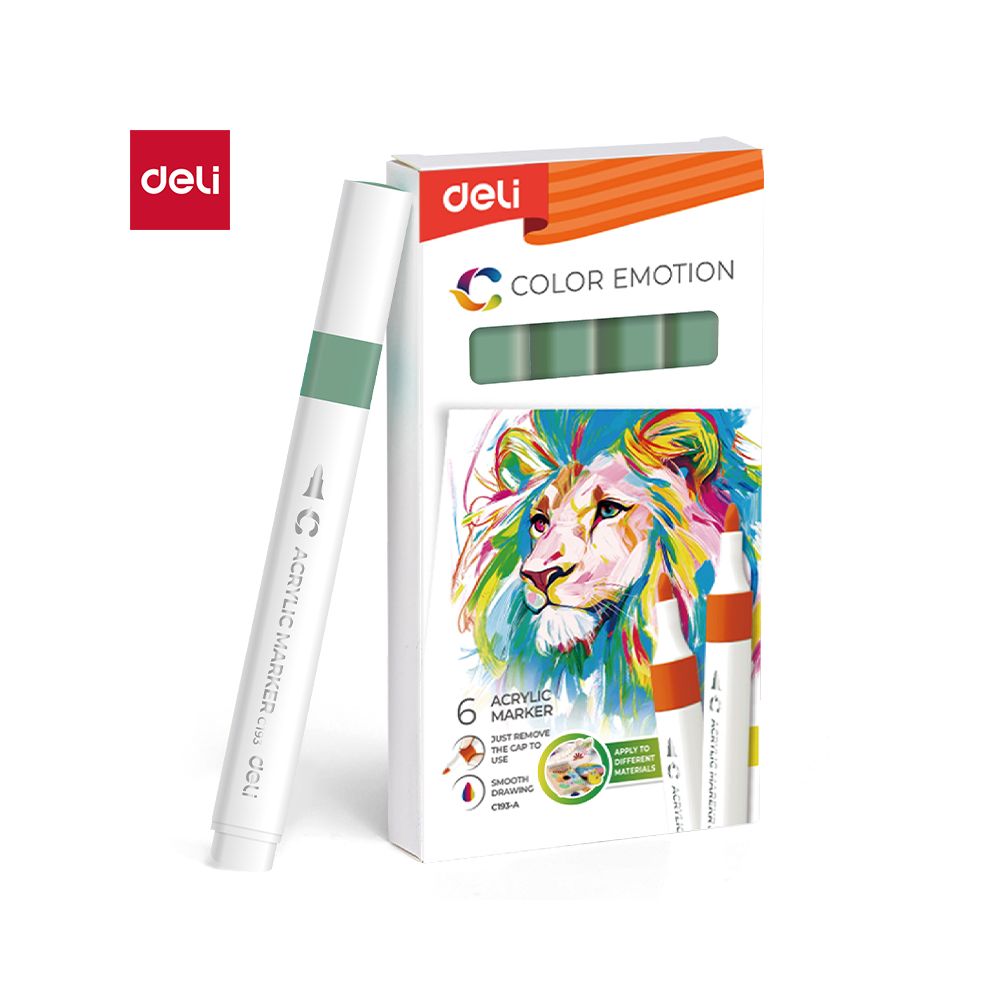 Акрилен маркер Deli Color Emotion EC193A, объл връх, Pale Green