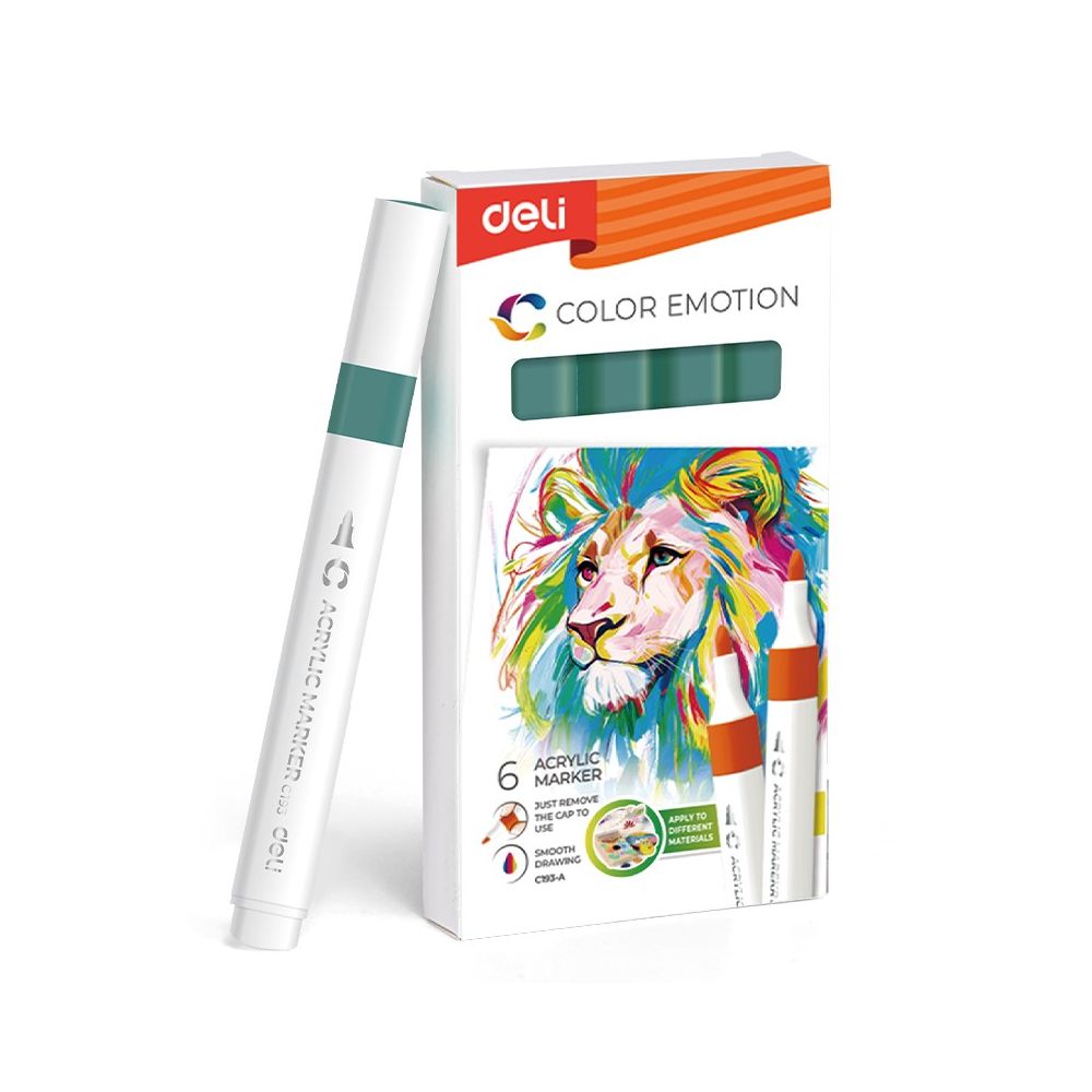 Акрилен маркер Deli Color Emotion EC193A, объл връх, Pastel Green Акрилен маркер Deli Color Emotion EC193A, объл връх, Pastel Green