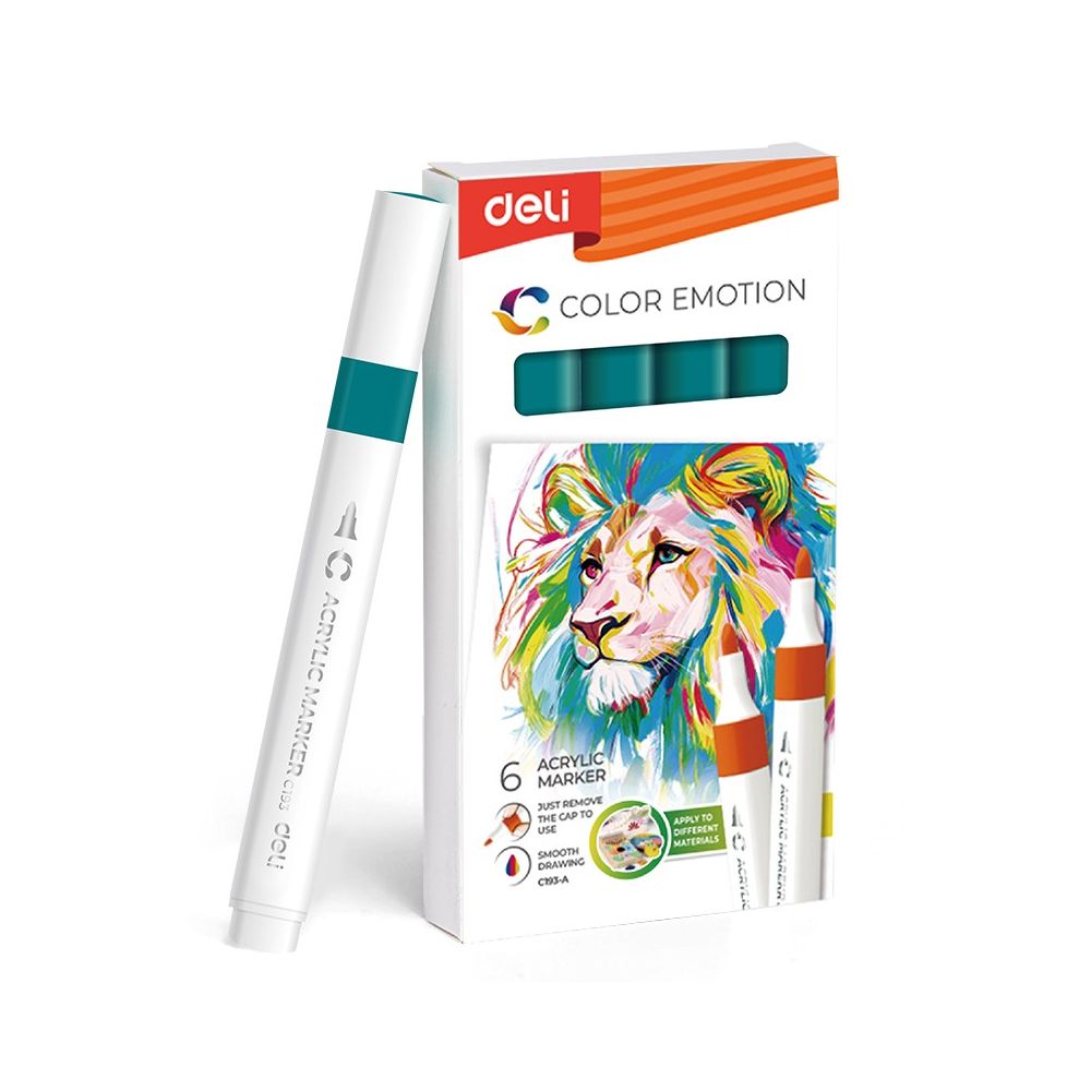 Акрилен маркер Deli Color Emotion EC193A, объл връх, Peacock Green Акрилен маркер Deli Color Emotion EC193A, объл връх, Peacock Green