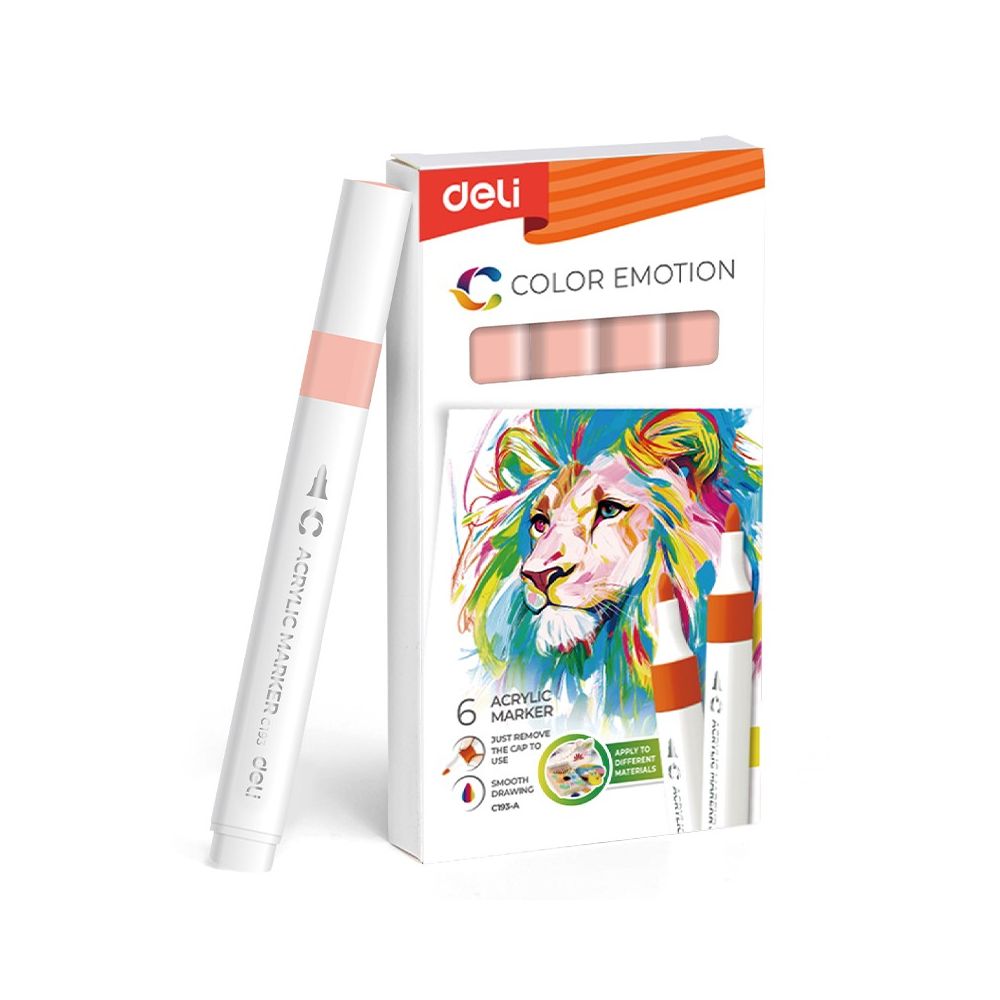 Акрилен маркер Deli Color Emotion EC193A, объл връх, Pearl Pink Акрилен маркер Deli Color Emotion EC193A, объл връх, Pearl Pink