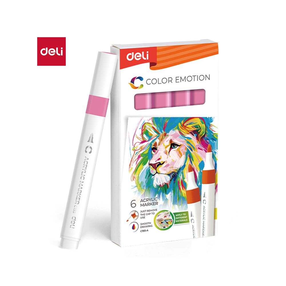 Акрилен маркер Deli Color Emotion EC193A, объл връх, Pink