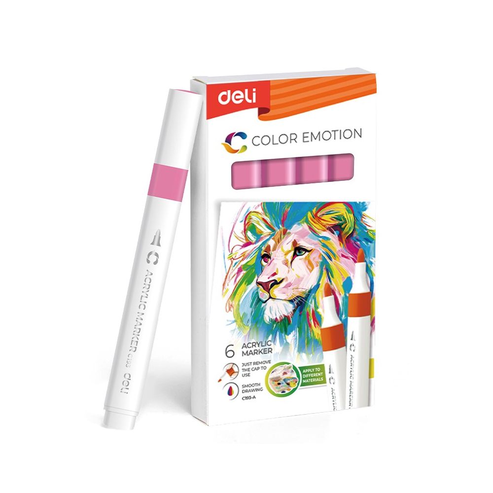 Акрилен маркер Deli Color Emotion EC193A, объл връх, Pink