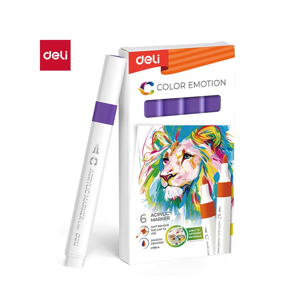 Акрилен маркер Deli Color Emotion EC193A, объл връх, Purple