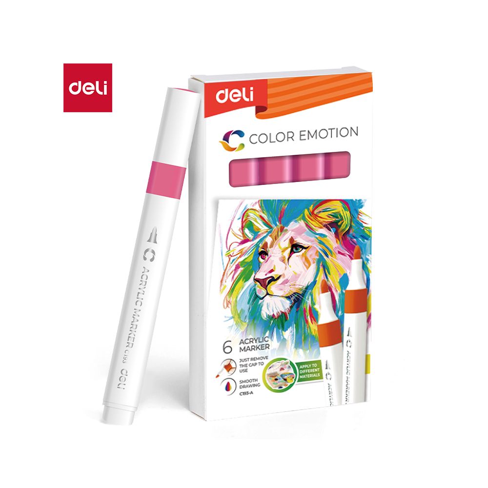 Акрилен маркер Deli Color Emotion EC193A, объл връх, Rose