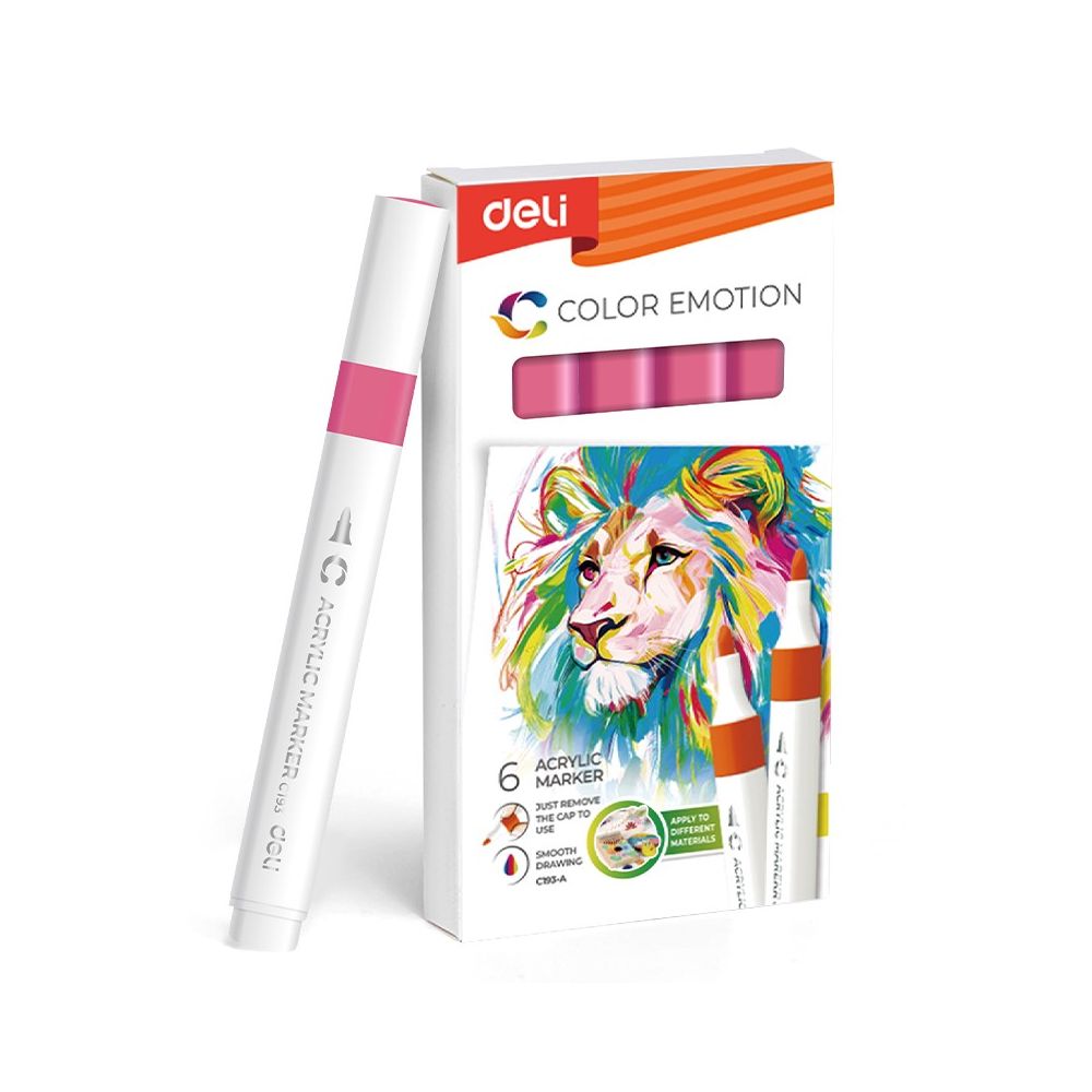 Акрилен маркер Deli Color Emotion EC193A, объл връх, Rose