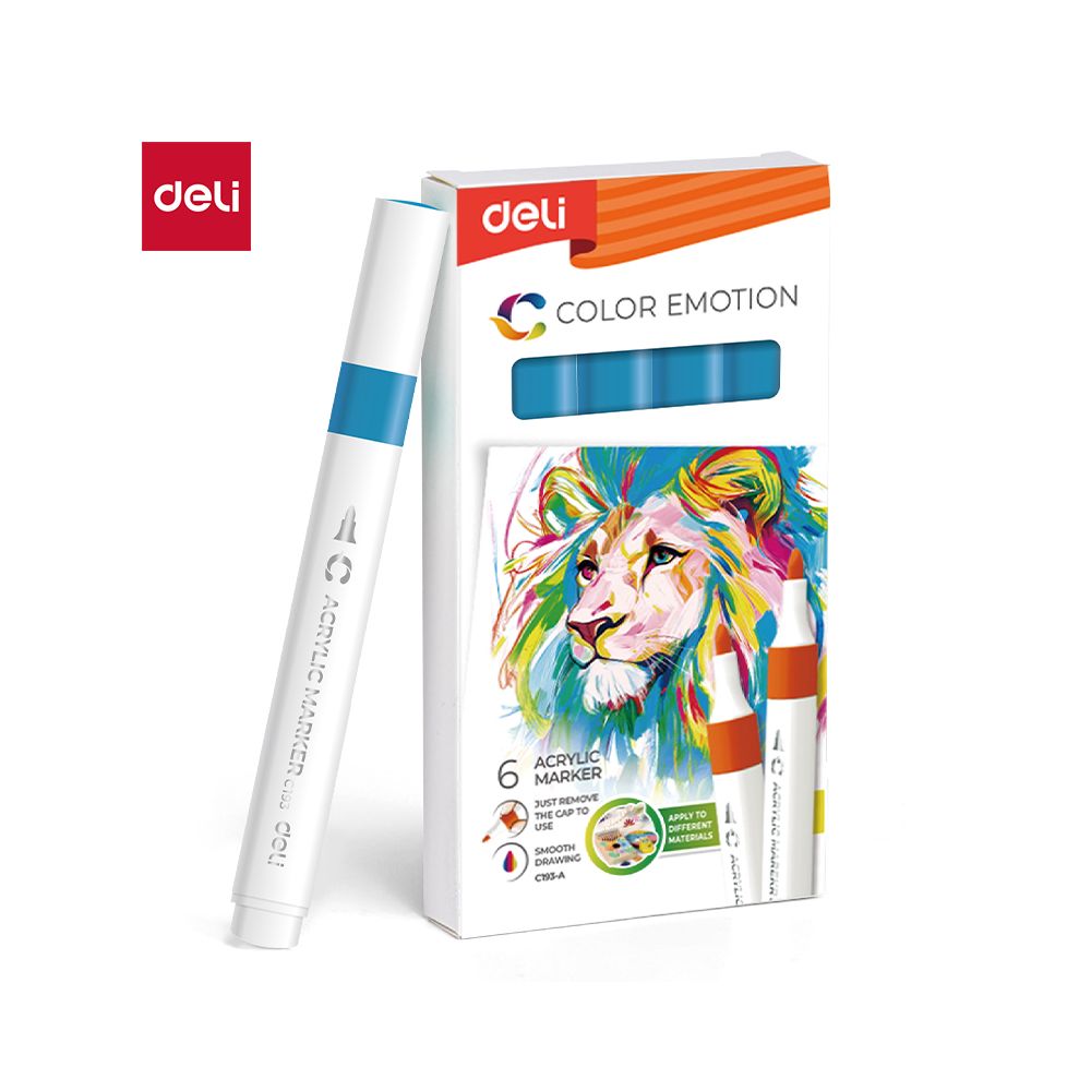 Акрилен маркер Deli Color Emotion EC193A, объл връх, Royal Blue