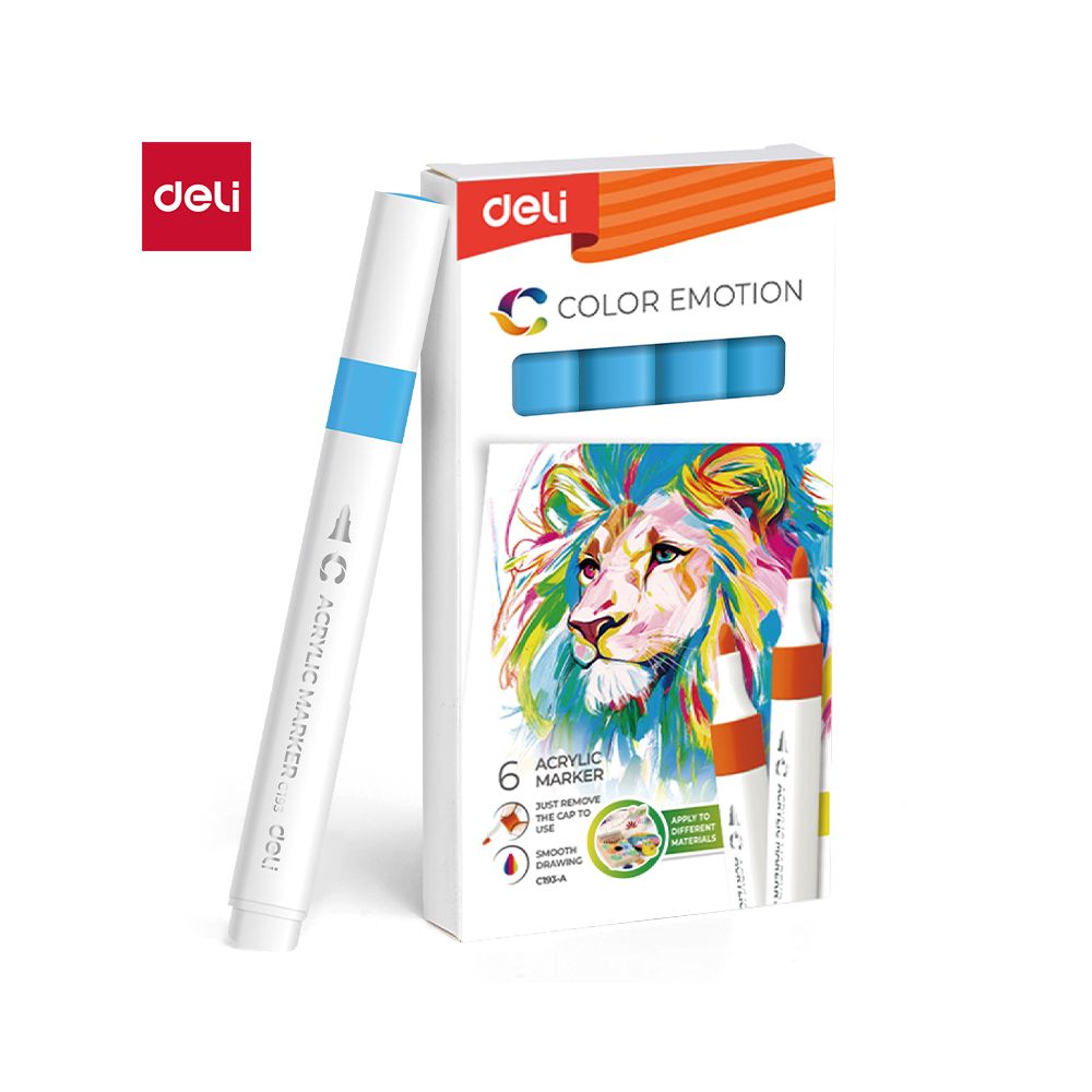 Акрилен маркер Deli Color Emotion EC193A, объл връх, Sky Blue