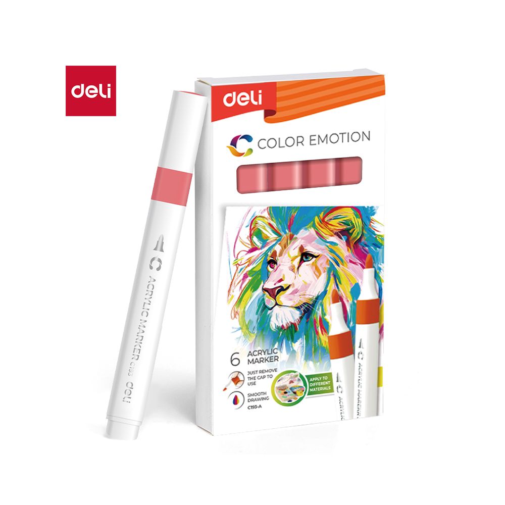 Акрилен маркер Deli Color Emotion EC193A, объл връх, Sun Orange