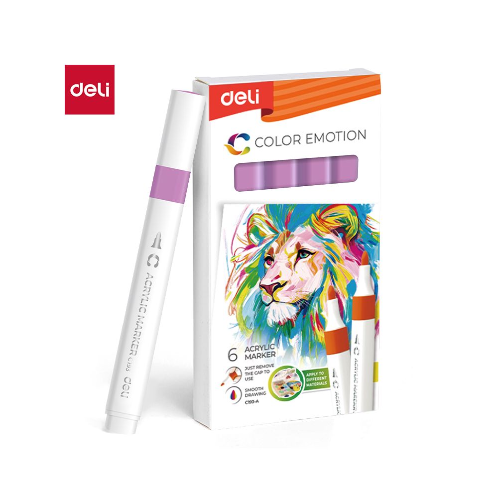 Акрилен маркер Deli Color Emotion EC193A, объл връх, Violet