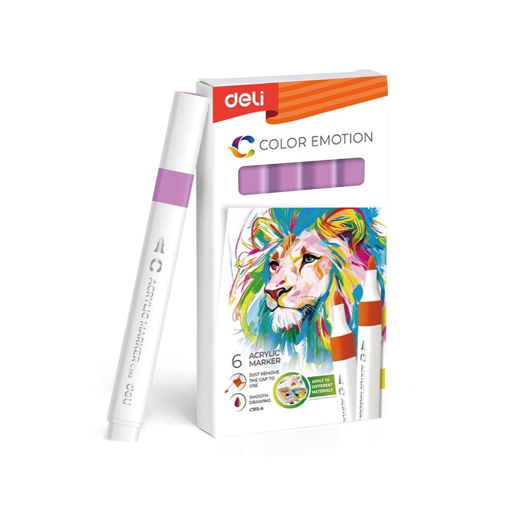 Акрилен маркер Deli Color Emotion EC193A, объл връх, Violet Акрилен маркер Deli Color Emotion EC193A, объл връх, Violet