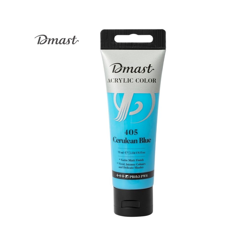 Акрилна боя Deli Dmast EC330-CB, в тубичка 75 мл, 405 cerulean blue