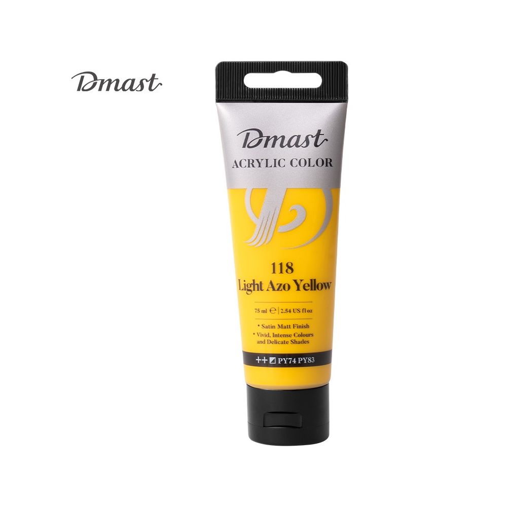 Акрилна боя Deli Dmast EC330-LAY, в тубичка 75 мл, 118 light azo yellow