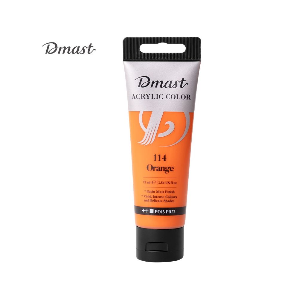 Акрилна боя Deli Dmast EC330-OR, в тубичка 75 мл, 114 orange