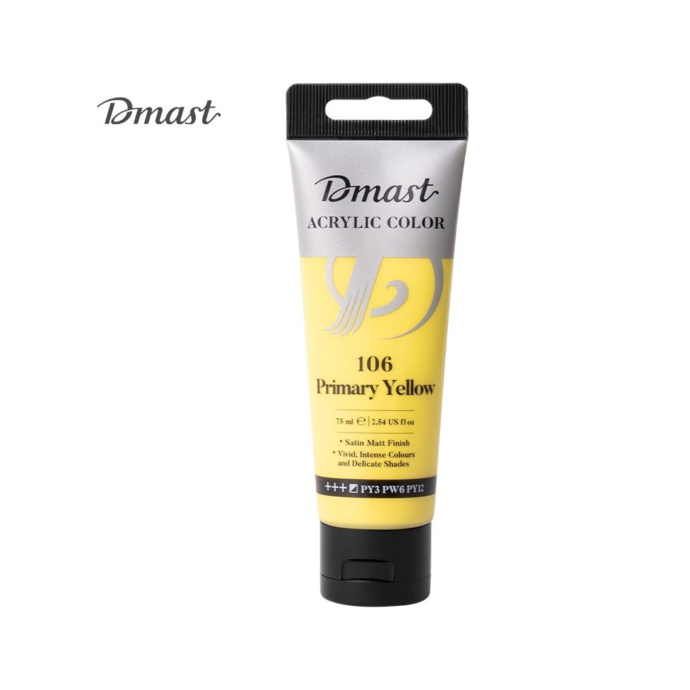 Акрилна боя Deli Dmast EC330-PY, в тубичка 75 мл, 106 primary yellow