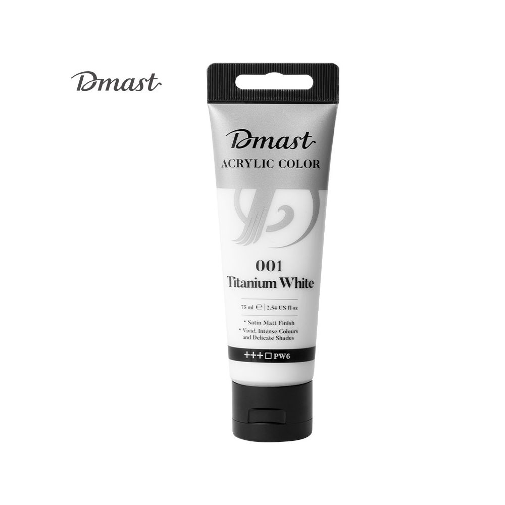 Акрилна боя Deli Dmast EC330-TW, в тубичка 75 мл, 001 titanium white