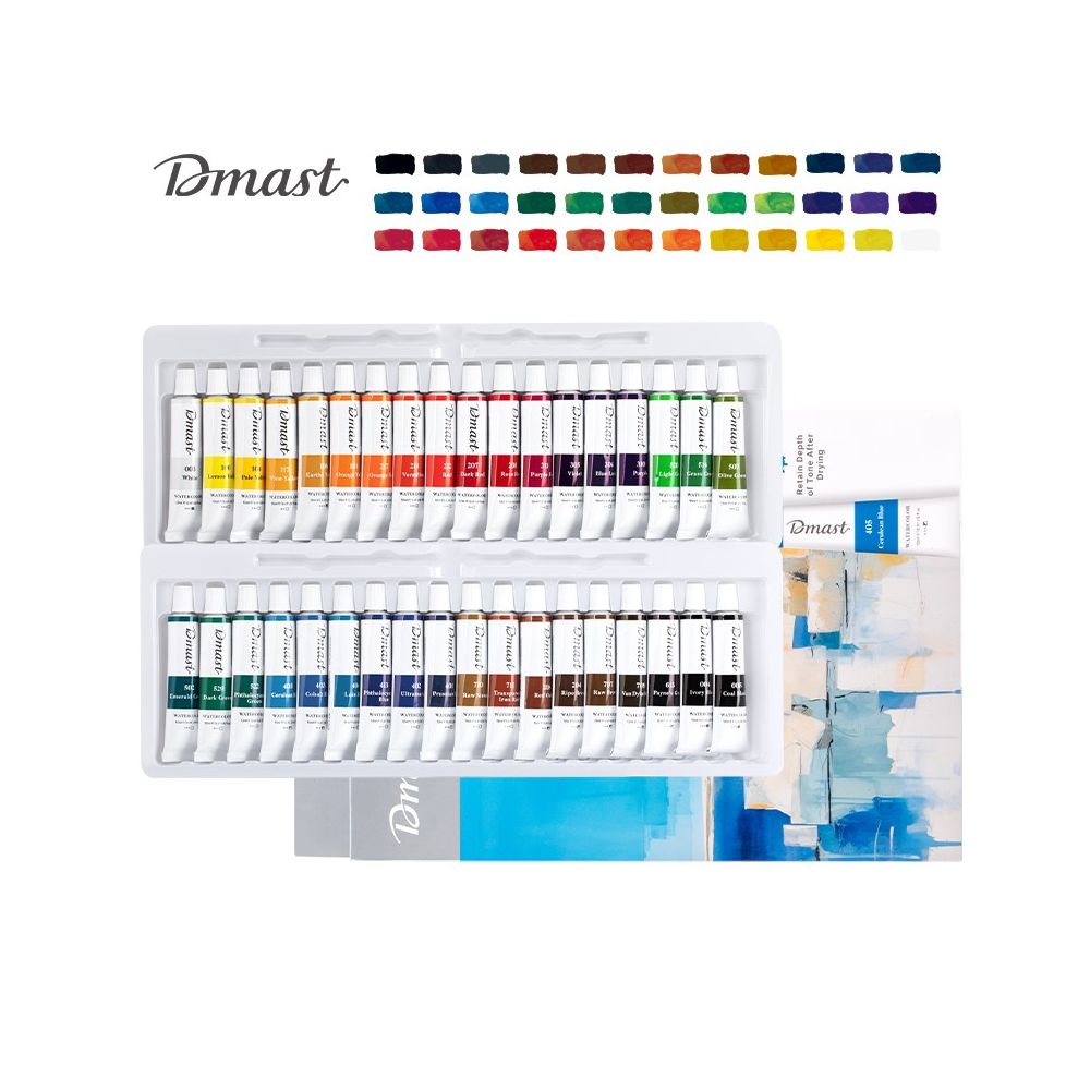 Акварелни бои Deli Dmast EC310-36, в тубички 12 мл, 36 цвята