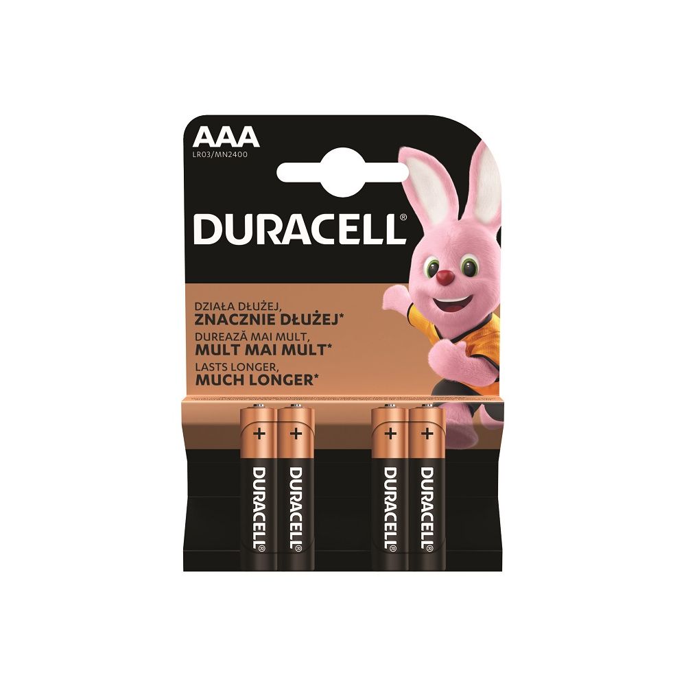 Алкална батерия Duracell AAA, LR03, 1.5 V, блистер 4 бр.
