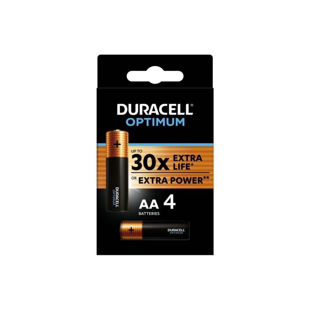 Алкална батерия Duracell Optimum AA, LR6, 1.5 V, блистер 4 бр.