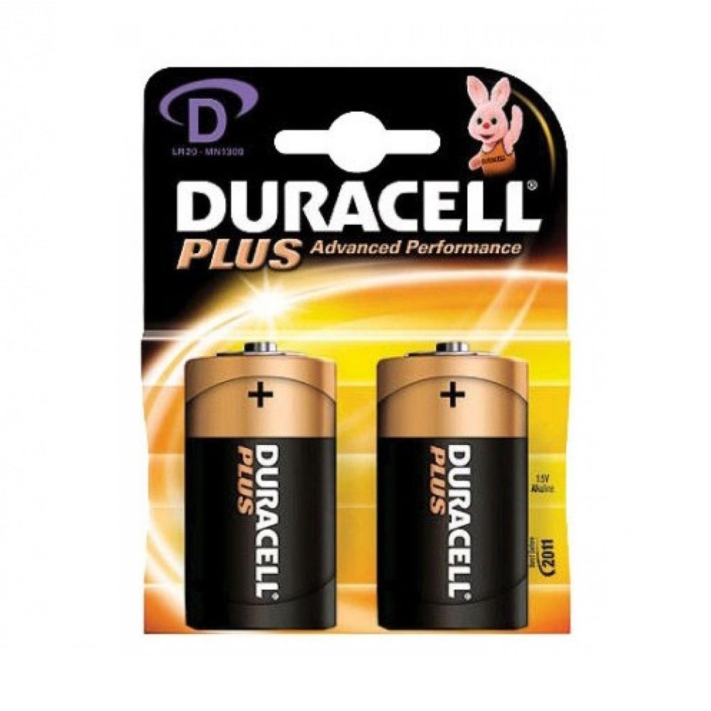 Алкална батерия Duracell Plus Power, D, LR20, 1.5 V, блистер 2 бр.