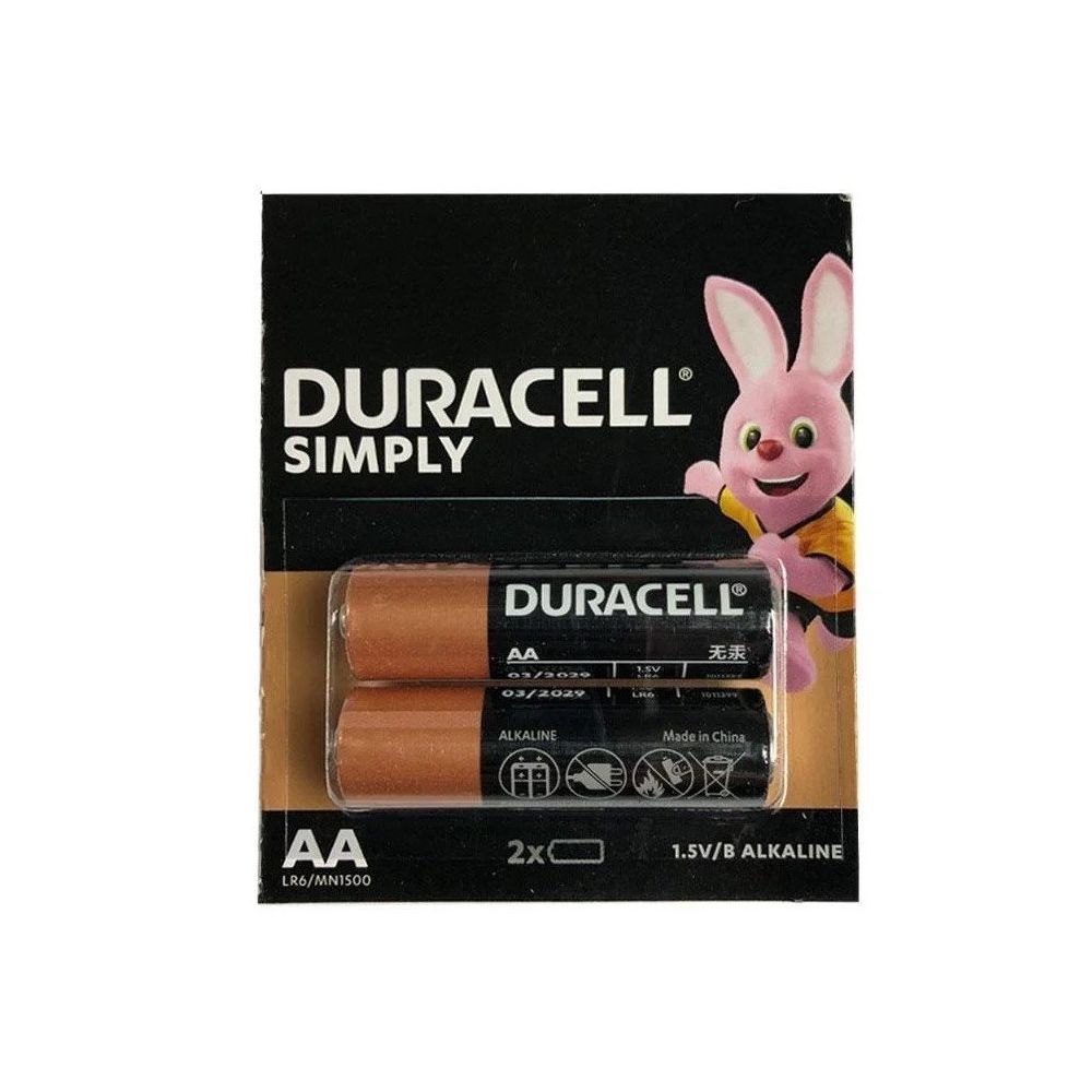 Алкална батерия Duracell Simply AA, LR6, 1.5 V, блистер 2 бр.