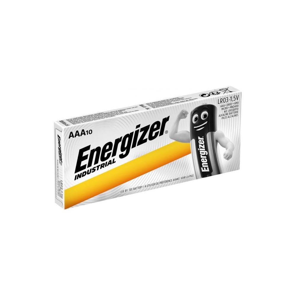 Алкална батерия индустриална Energizer, LR03 AAA, 1.5 V, оп.10 Алкална батерия индустриална Energizer, LR03 AAA, 1.5 V, оп.10