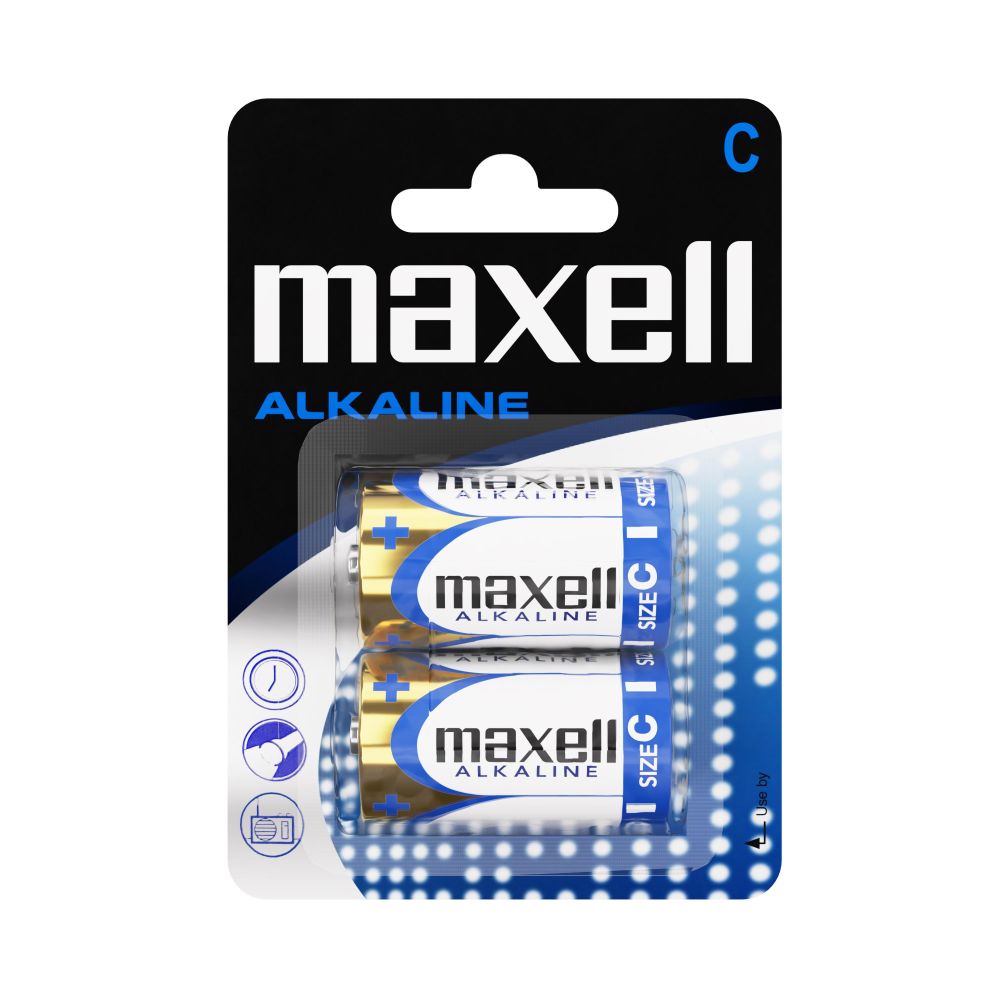 Алкална батерия Maxell C, LR14, 1.5 V, блистер 2 бр.