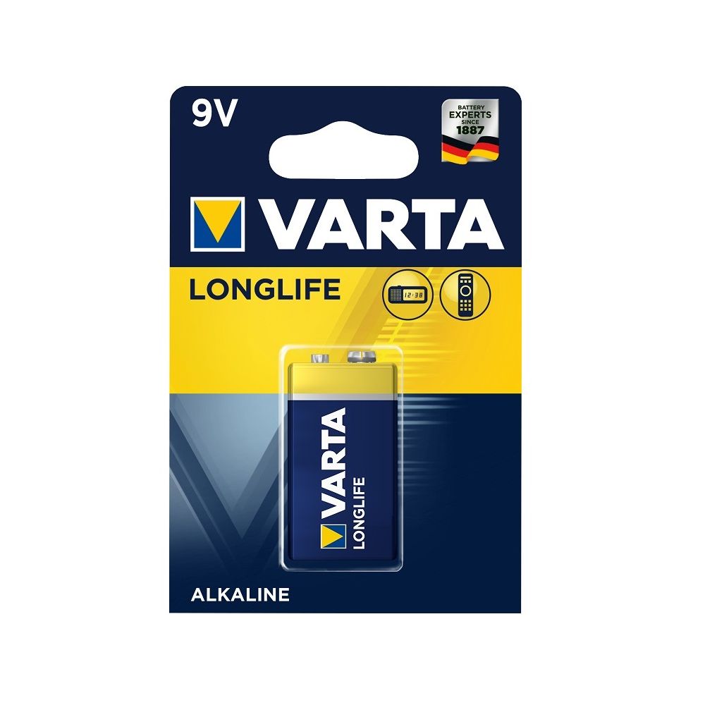 Алкална батерия VARTA Longlife 9 V, блистер 1 бр.