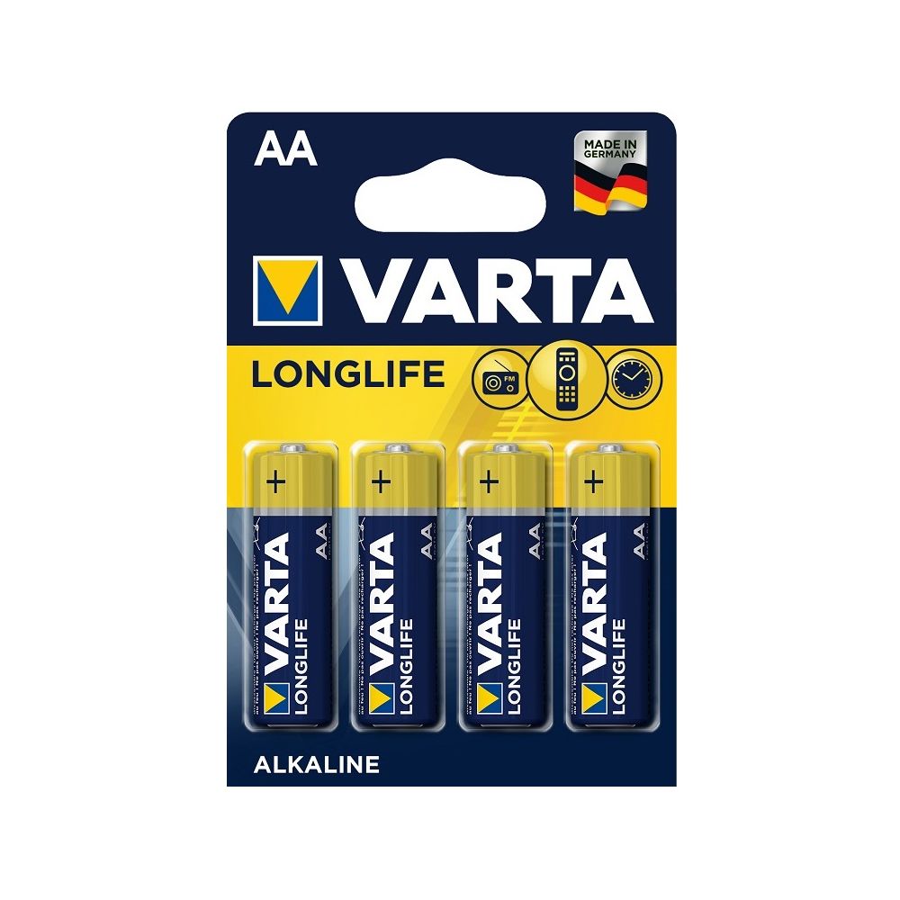 Алкална батерия VARTA Longlife АА, LR6, 1.5 V, блистер 4 бр.